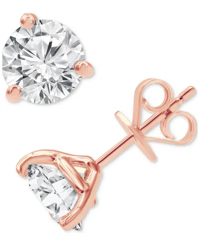 Badgley Mischka Certified Lab Grown Diamond Stud Earrings (3 Ct. T.w.) In 14k Gold In Rose Gold