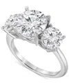 Badgley Mischka Certified Lab Grown Diamond Three Stone Engagement Ring (5 Ct. T.w.) In 14k White Gold In White Gold