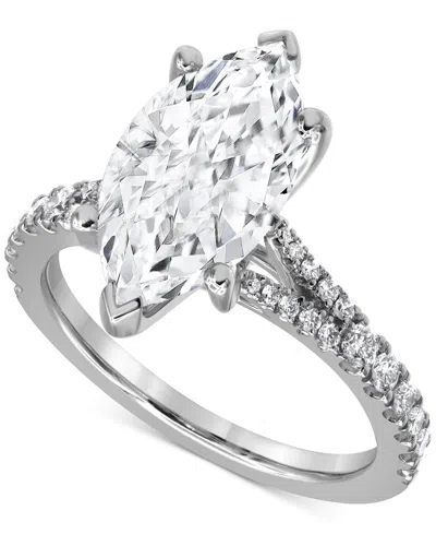 Badgley Mischka Certified Lab Grown Marquise Diamond Split Shank Engagement Ring (3-1/3 Ct. T.w.) In 14k Gold In Yellow Gold
