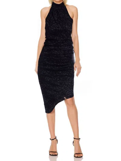 Badgley Mischka Charlotte Racerback Lace Bodycon Dress In Black