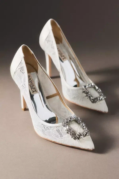 Badgley Mischka Cher Lace Stiletto Pumps In White