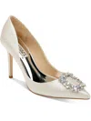 Badgley Mischka Cher Womens Shimmer Glamour Dress Shoes In Champagne