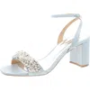 Badgley Mischka Clara Womens Satin Embellished Heels In Blue