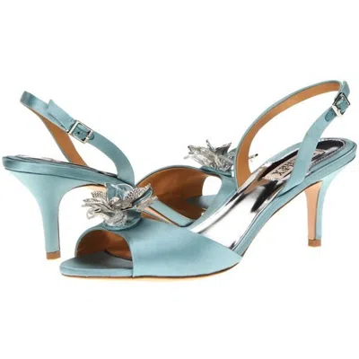 Pre-owned Badgley Mischka Clare Wedding Formal Slingback Sandals Open Toe Shoes Blue 6 7 8