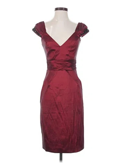 Pre-owned Badgley Mischka Cocktail Dress In Burgundy