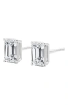 Badgley Mischka Collection 14k Gold Emerald Cut Lab-created Diamond Stud Earrings In 1 Ctw White Gold