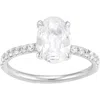 Badgley Mischka Collection 14k Gold Oval Cut Lab-created Diamond Pavé Ring In White Gold