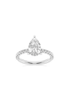 Badgley Mischka Collection 14k Gold Pear Cut Lab Created Diamond Engagement Ring In Platinum