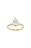 Badgley Mischka Collection 14k Gold Pear Cut Lab Created Diamond Engagement Ring In Yellow Gold