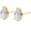 Badgley Mischka Collection 14k Gold Pear Cut Lab-created Diamond Stud Earrings In 1 Ctw Yellow Gold