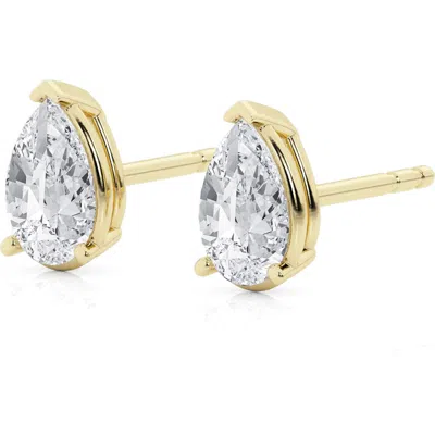 Badgley Mischka Collection 14k Gold Pear Cut Lab-created Diamond Stud Earrings In 1 Ctw Yellow Gold
