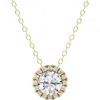 Badgley Mischka Collection 14k Gold Round Cut Lab-created Diamond Halo Pendant Necklace