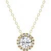 Badgley Mischka Collection 14k Gold Round Cut Lab-created Diamond Halo Pendant Necklace In Gold