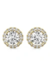 Badgley Mischka Collection 14k Gold Round Cut Lab-created Diamond Halo Stud Earrings In 0.6 Ctw Yellow Gold