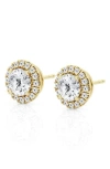 Badgley Mischka Collection 14k Gold Round Cut Lab-created Diamond Halo Stud Earrings In 1.5 Ctw Yellow Gold