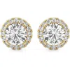 Badgley Mischka Collection 14k Gold Round Cut Lab-created Diamond Halo Stud Earrings