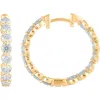 Badgley Mischka Collection 14k Gold Round Cut Lab-created Diamond Hoop Earrings In 2.5 Ctw Yellow Gold