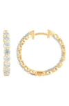 Badgley Mischka Collection 14k Gold Round Cut Lab-created Diamond Hoop Earrings