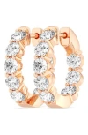 Badgley Mischka Collection 14k Gold Round Cut Lab-created Diamond Hoop Earrings In Rose Gold