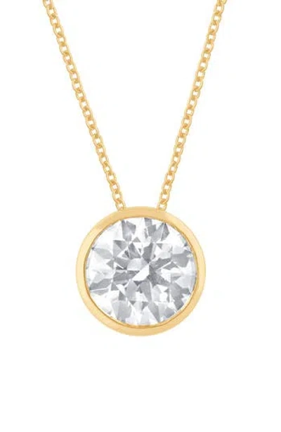 Badgley Mischka Collection 14k Gold Round Cut Lab-created Diamond Pendant Necklace