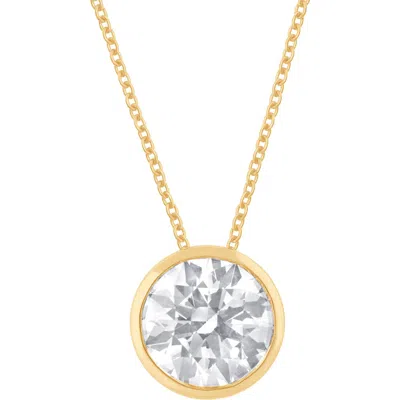 BADGLEY MISCHKA BADGLEY MISCHKA COLLECTION 14K GOLD ROUND CUT LAB-CREATED DIAMOND PENDANT NECKLACE