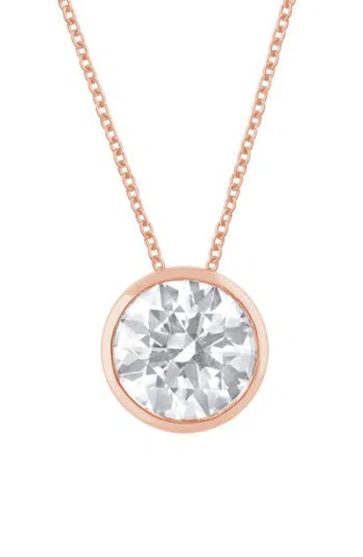 Badgley Mischka Collection 14k Gold Round Cut Lab-created Diamond Pendant Necklace