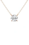 Badgley Mischka Collection 14k Gold Round Cut Lab-created Diamond Pendant Necklace In Rose Gold