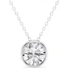 Badgley Mischka Collection 14k Gold Round Cut Lab-created Diamond Pendant Necklace In White Gold