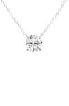 Badgley Mischka Collection 14k Gold Round Cut Lab-created Diamond Pendant Necklace In White Gold