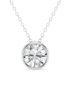 Badgley Mischka Collection 14k Gold Round Cut Lab-created Diamond Pendant Necklace In White Gold