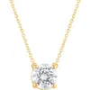 BADGLEY MISCHKA BADGLEY MISCHKA COLLECTION 14K GOLD ROUND CUT LAB-CREATED DIAMOND PENDANT NECKLACE