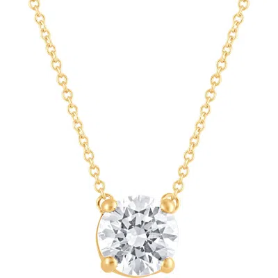 Badgley Mischka Collection 14k Gold Round Cut Lab-created Diamond Pendant Necklace