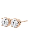 Badgley Mischka Collection 14k Gold Round Cut Near Colorless Lab-created Diamond Stud Earrings In 0.5 Ctw Rose Gold