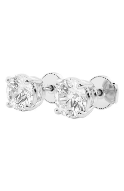 Badgley Mischka Collection 14k Gold Round Cut Near Colorless Lab-created Diamond Stud Earrings In 2 Ctw White Gold