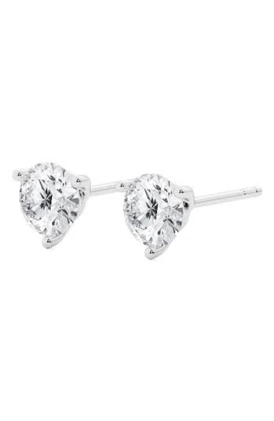 Badgley Mischka Collection 14k Gold Round Cut Near Colorless Lab-created Diamond Stud Earrings In 2 Ctw White Gold