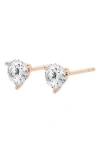 Badgley Mischka Collection 14k Gold Round Cut Near Colorless Lab-created Diamond Stud Earrings In 3 Ctw Rose Gold