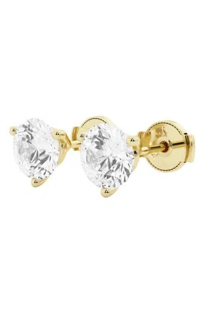 Badgley Mischka Collection 14k Gold Round Cut Near Colorless Lab-created Diamond Stud Earrings