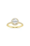 Badgley Mischka Collection 14k Gold Round Lab Created Diamond Halo Ring In Yellow
