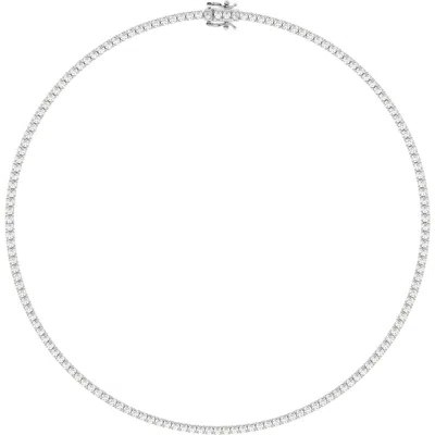 Badgley Mischka Collection 14k White Gold Lab Grown Round Diamond Necklace In Metallic