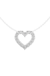 Badgley Mischka Collection 14k White Gold Near Colorless Lab Grown Heart Diamond Necklace In 1 Ctw White Gold