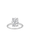 Badgley Mischka Collection 14k White Gold Near Colorless Lab Grown Oval Diamond Solitaire Ring In 1.5 Ctw White Gold