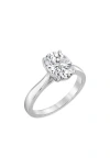Badgley Mischka Collection 14k White Gold Near Colorless Lab Grown Oval Diamond Solitaire Ring In 2 Ctw White Gold