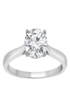 Badgley Mischka Collection 14k White Gold Near Colorless Lab Grown Oval Diamond Solitaire Ring In 3 Ctw White Gold