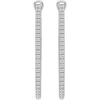 Badgley Mischka Collection 14k White Gold Near Colorless Lab Grown Round Diamond Hoop Earrings In 1 Ctw White Gold