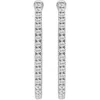 Badgley Mischka Collection 14k White Gold Near Colorless Lab Grown Round Diamond Hoop Earrings In 2 Ctw White Gold