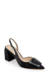 Badgley Mischka Collection Adaline Slingback Pointed Toe Pump In Black Satin