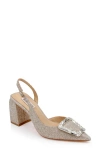 Badgley Mischka Collection Adaline Slingback Pointed Toe Pump In Champagne