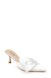 Badgley Mischka Collection Alaya Pointed Toe Mule In White Satin