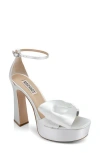 Badgley Mischka Collection Alora Ii Ankle Strap Platform Sandal In White