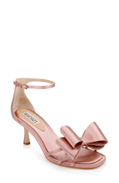 Badgley Mischka Collection Alysha Ankle Strap Sandal In Blush Satin